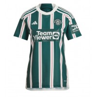 Camiseta Manchester United Kobbie Mainoo #37 Segunda Equipación Replica 2023-24 para mujer mangas cortas